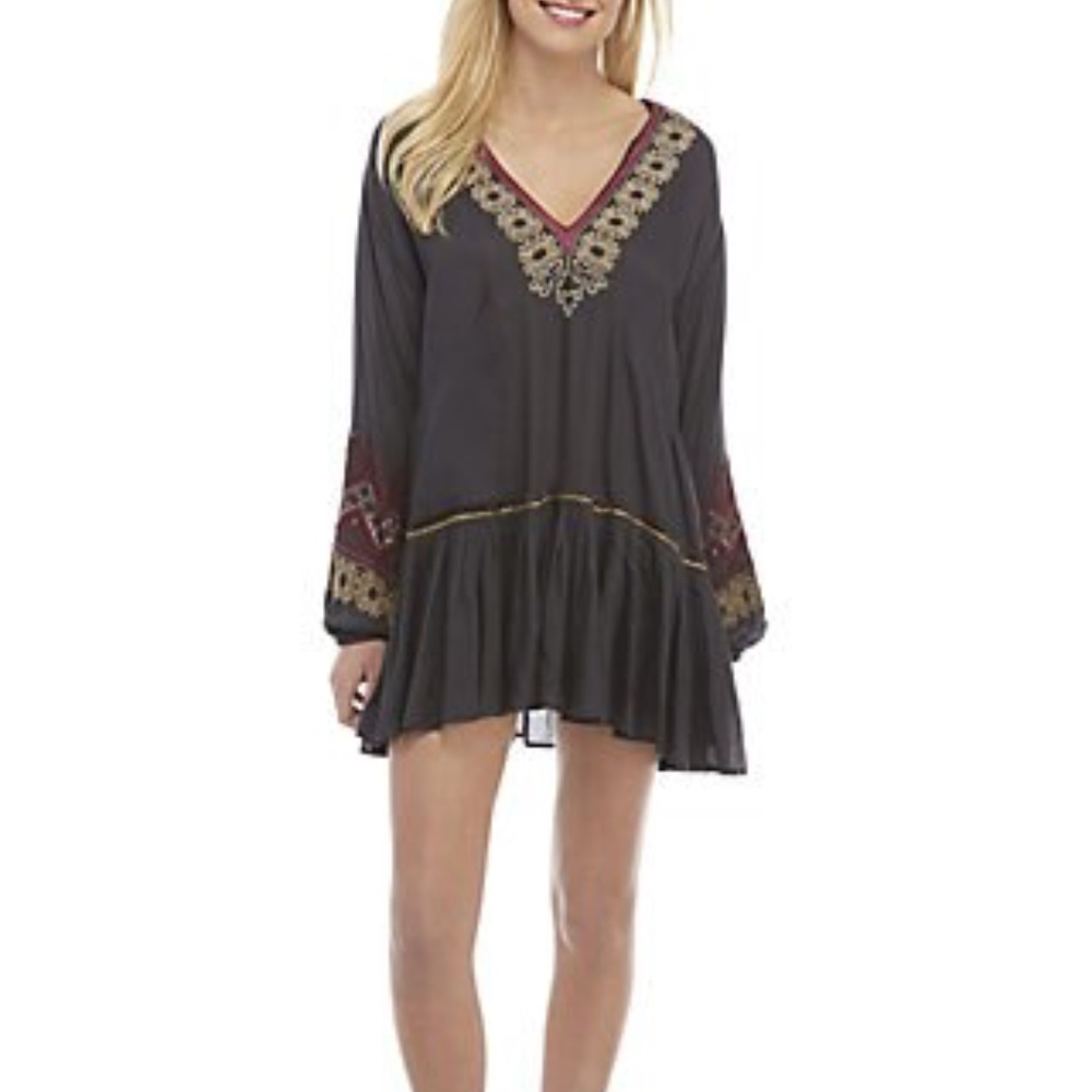 Free People Wild One Embellished Dress Black M NWT